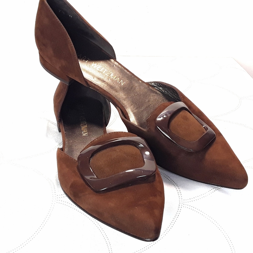 Stuart Weitzman Chestnut Camel Brown Suede Flats - image 5